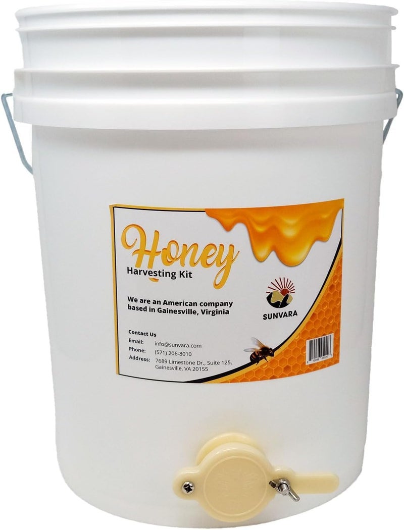 SunVara Bundle 5 Gallon White Honey Extractor Equipment Bucket Food-Grade PP 20L Capacity/ Bee Storage Beehive Frame Honeycomb Resealable Bag Reusable Beekeeping Equipment 10 Bags - Image 2